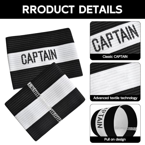 Classic Captain's Armband for Soccer Training - Adult Black