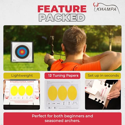 Archery Paper Tuning Kit with Stand & 12 Refills for Accurate Arrow Flight
