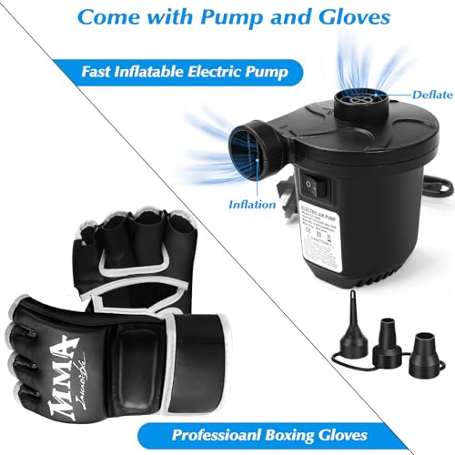 JUOIFIP 68.9'' Freestanding Boxing Punching Bag with Stand, Gloves & Pump