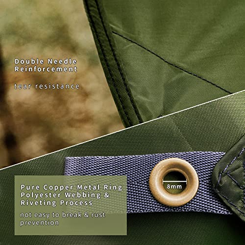 Unigear Green Hexagon Waterproof Camping Tarp 12x10 ft Rain Fly