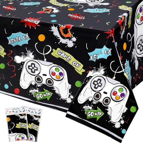 Video Game Tablecloth - 2 Pack 108"x54" - Gamer Table Cover B