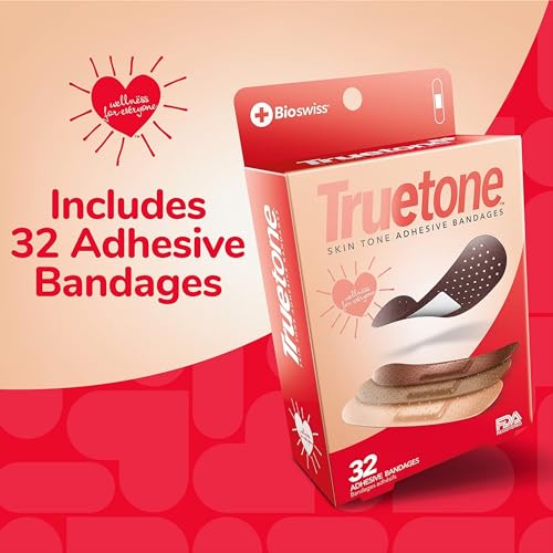 Truetone Skin Tone Bandages - 32 Pack, Latex Free, Assorted Shades