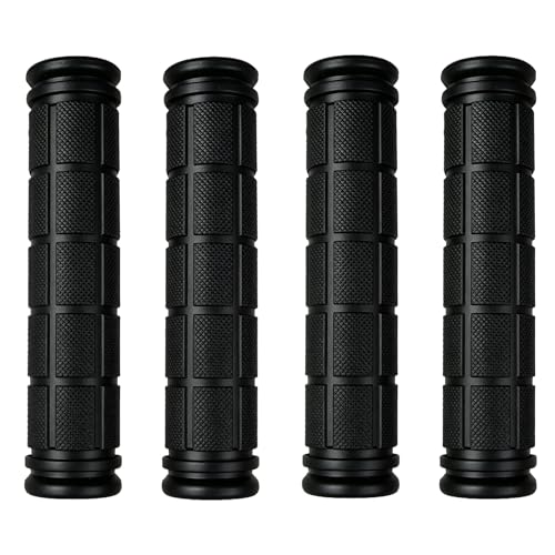 Bicycle Handlebar Grips - Soft Rubber Mushroom Grips, 2 Pairs - Black