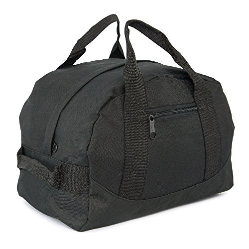 DALIX 12-Inch Mini Two-Tone Duffle Bag - Black