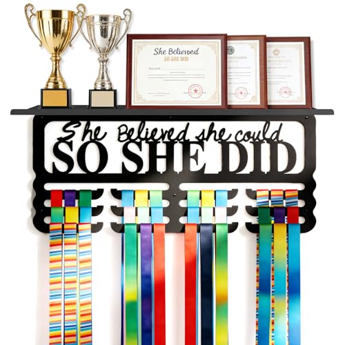 Wall-Mounted Medal Display Holder for 40 Medals & Ribbons