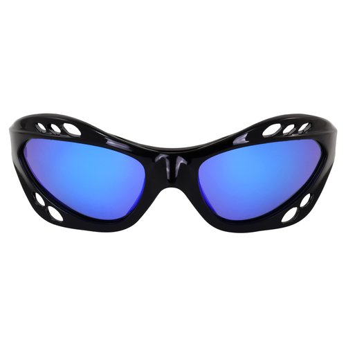 Birdz Eyewear Seahawk Padded Polarized Sunglasses 3 Pairs w/Strap Water Sports Surfing Kayaking Jetski Black Frame w/Blue Pink & Purple Mirror Lenses