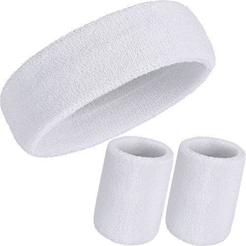WILLBOND 3 Pcs Sweatbands Set 80s 90s Neon Sports Headband Tennis