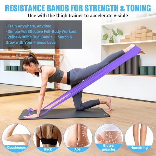 Adjustable Thigh Trainer for Women - 15-80LB Resistance - Black