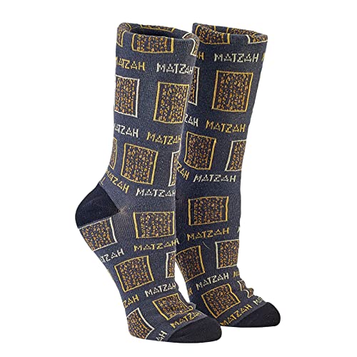 Modern Chanukah Socks for Men - Multicolored Dreidel Design 14.5"