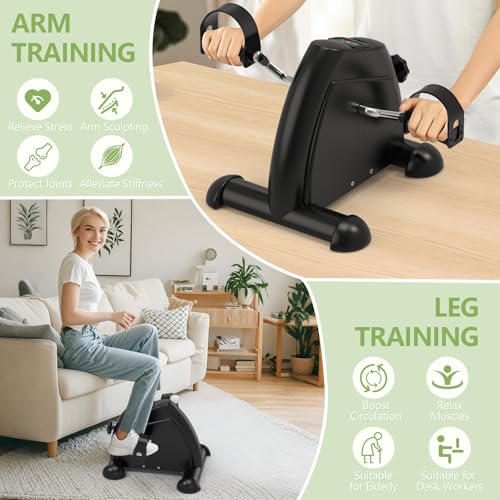Mini Under Desk Elliptical & Electric Exercise Bike - Pedal Exerciser