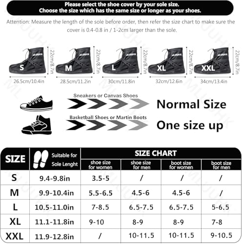 XX-Large Waterproof Boot Covers - Reusable Rain Shoe Covers - Black