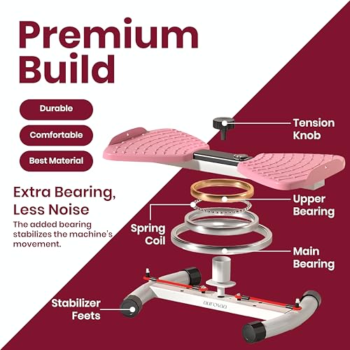 Waist Twister Board with Digital Counter & Resistance Bands - 330 lb Capacity