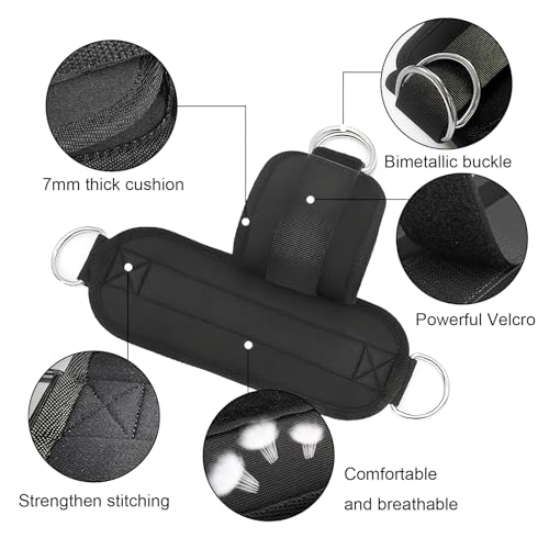 Adjustable Weightlifting Wrist Straps with D Ring and Padded Cuffs, 2 Pack for Strength Training