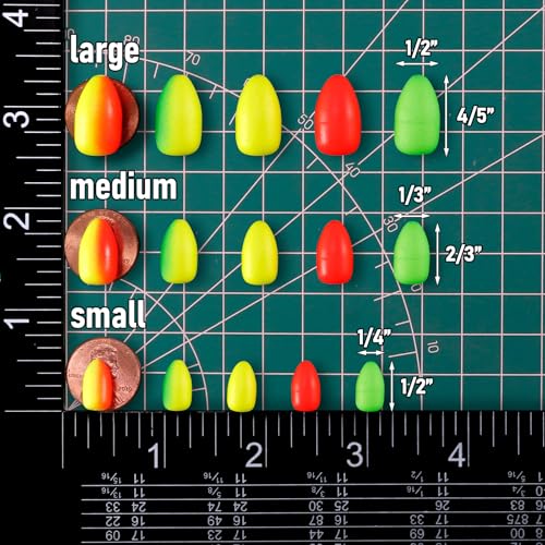 30 Pack Oval Foam Floats - Green Small 1/4" x 1/2" Fishing Rig Bobbers