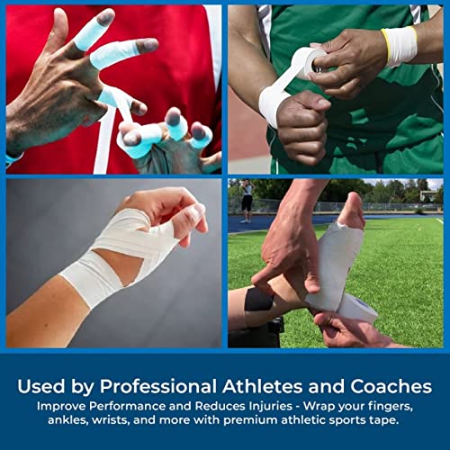 Athletic Sports Tape - 4 Adhesive Rolls - Skin Friendly - 40 Yards