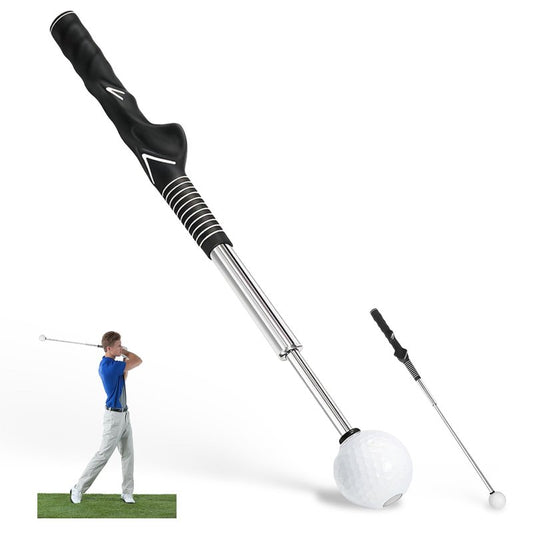 Golf Grip Trainer - Retractable Swing Training Rod with Ergonomic Golf Training Grip for Beginners & Brofessional