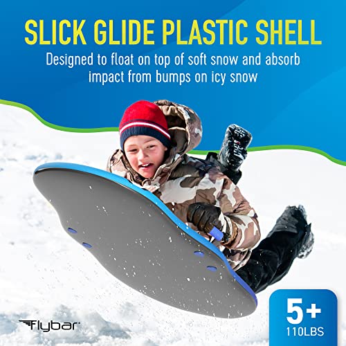 36" Foam Toboggan Snow Sled - Blue Dog Design, 110 Lbs Capacity