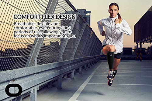 Crucial Compression Calf Sleeves for Men & Women, Support & Recovery, Small/Medium Black