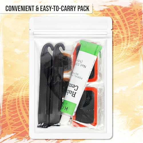 Bike Tire Repair Kit - 24-Piece Set with Patches, Levers & Glue