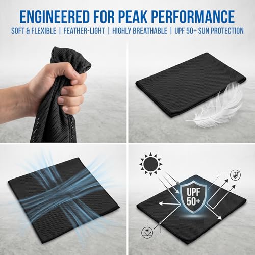 Cooling Towels - 4 Packs Lightweight Soft Breathable Towels for Neck & Face - Light Blue, Red, Orange & Green
