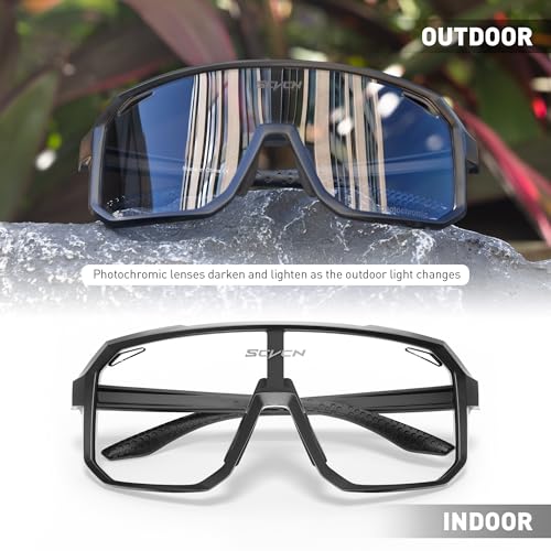 Photochromic Cycling Glasses - Black Frame Sport Sunglasses