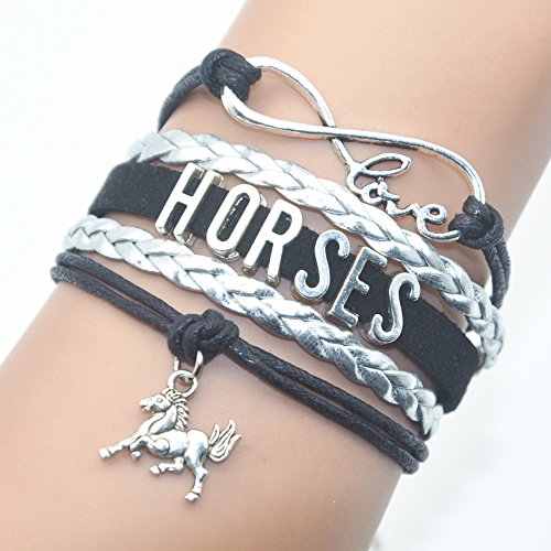 Horse Bracelet for Riders - Black and Silver