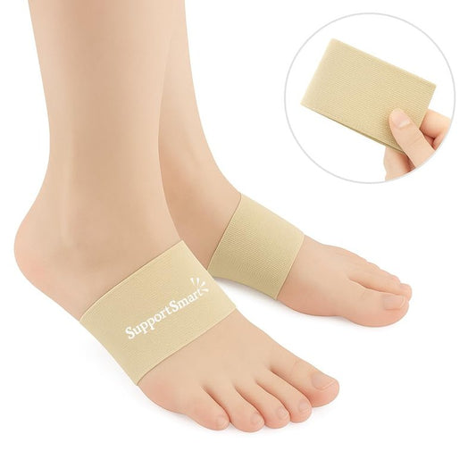 Arch Smart Copper Infused Arch Support Sleeve – Compression Foot Arch Support for Plantar Fasciitis, Flat Feet, Foot Pain Relief, Heel Spurs, Arch Support Bands for Women & Men (Beige, One Size)