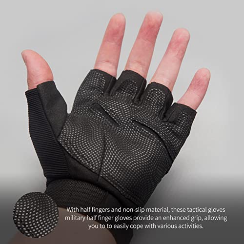 CHIMUYU Medium Black Fingerless Tactical Gloves for Men & Women – Airsoft, Shooting, Cycling, Motorcycle, Outdoor Sports