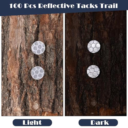 Fullhawl 100 Pcs Silver Reflective Trail Tacks for Hiking Camping & Hunting