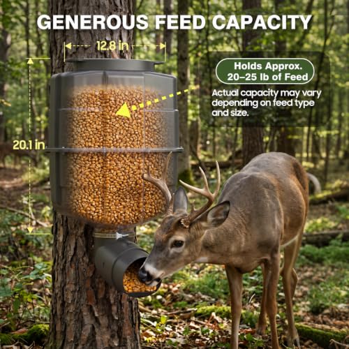Relvek Gravity Deer Feeder 20-25 lb Capacity No Motor Outdoor Feeding