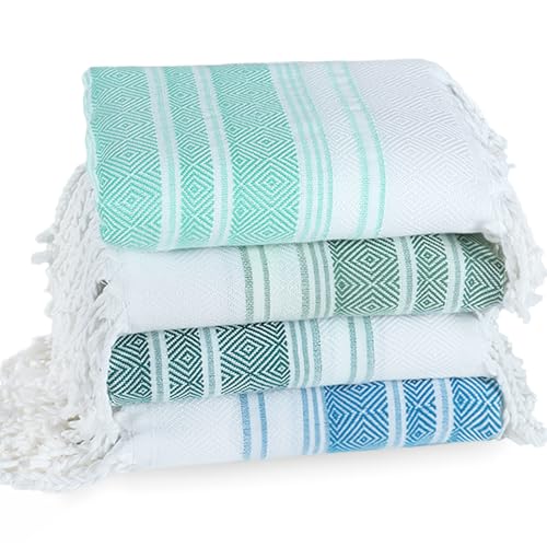 Oversized Turkish Beach Towels - 4 Pack Lightweight & Quick Dry