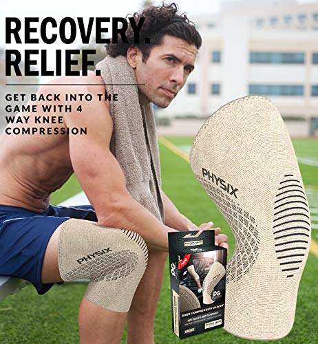 Physix Gear Knee Compression Sleeve for Men & Women - Best Brace