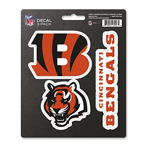 NFL 3-Piece Vinyl Decal Set - Cincinnati Bengals