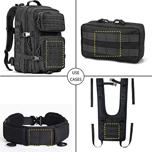 Tactical Molle Straps with Snap - 4 Inch, 4 PCS - Black