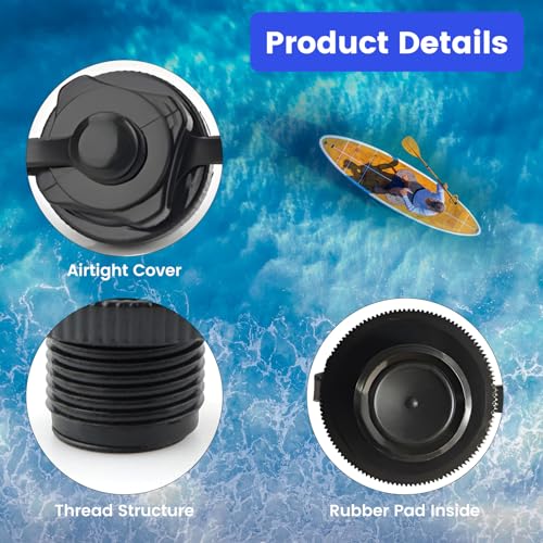 Inflatable Boat Air Valve,2PCS Replacement Caps Spiral Plugs 0ne-Way