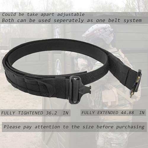 Black Heavy-Duty Tactical Duty Belt Set with Pouches and Quick-Release Clips
