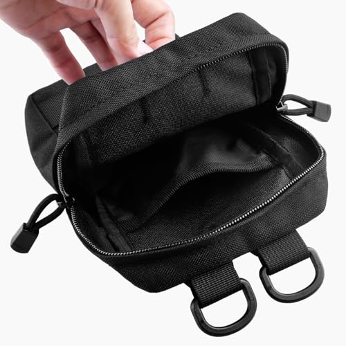 Tactical Cigarette Pouch - Molle Utility Bag with Lighter Slot - Black