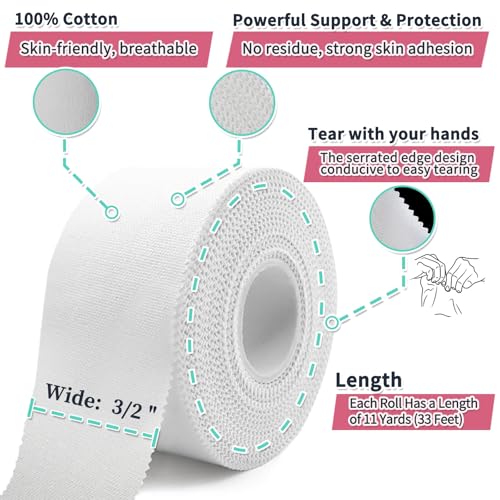 Athletic Tape 2 Pack - Strong, Breathable, Easy Tear Sports Tape