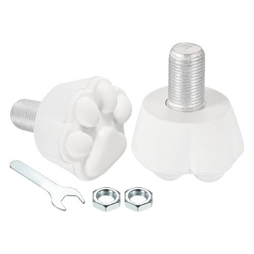 M METERXITY Roller Skate Stopper - Rubber Brake Block Toe Stops, Adjustable with Bolts Cat Claw, Apply to Roller Skate (0.6 Inch Dia Thread, White)