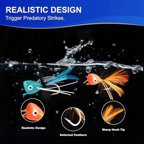 16 PCS Topwater Fishing Lures Set - 8 Vibrant Colors for Bass
