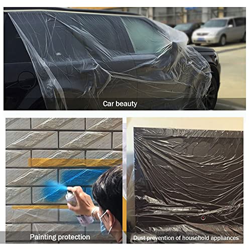 Pre- Taped Masking Film - for Automotive Covering Painting Paint Masking (Size - 5 x 65-Feet roll.Thickness -0.23Mil)