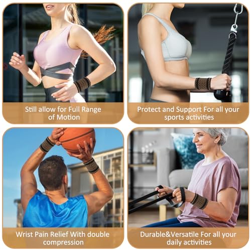Wrist Compression Sleeve - Copper Infused Support Brace, Medium