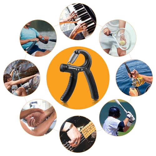 Adjustable Hand Grip Strengthener - 2 Pack, 22-132 lbs, Carbon Black