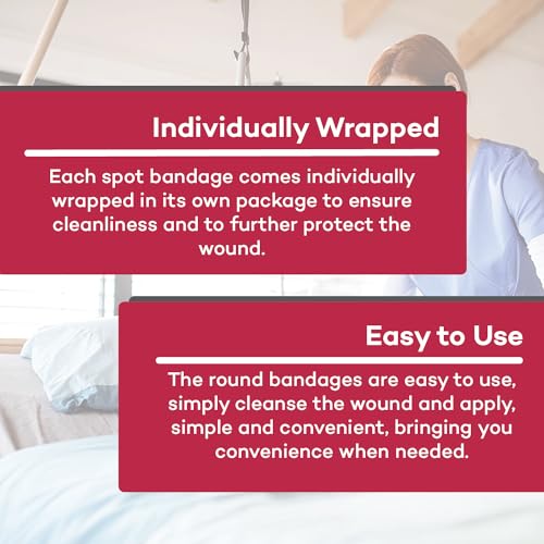 Sheer Spot Bandages - 7/8 Inch Small Round Sterile Strips - 100 Count