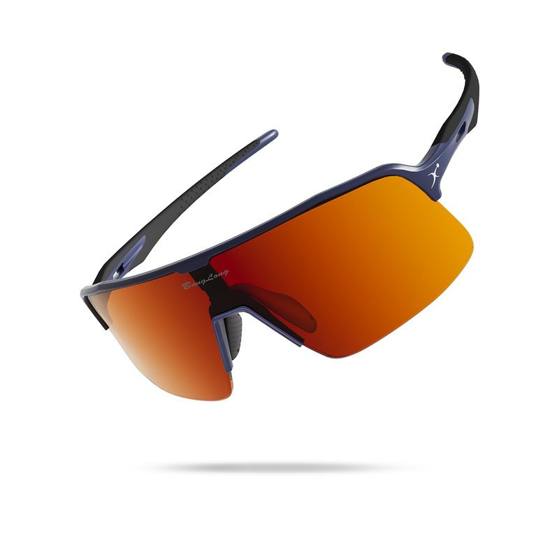 BangLong Running Sunglasses for Men Women - 24g Lightweight UV400 Protection Sports Sun Glasses for Cycling Driving Baseball, Navy