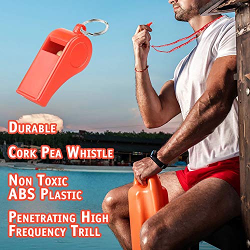 Loud Emergency Survival Whistle - Lightweight Plastic Sports Gear - Red