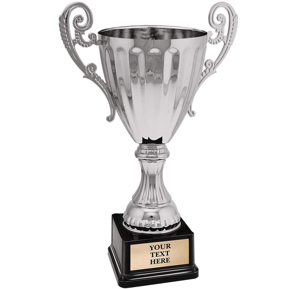 Crown Awards 14.75" Accolade Silver Metal Cup Trophy, Large Silver Cup Tournament Style Trophy Prime