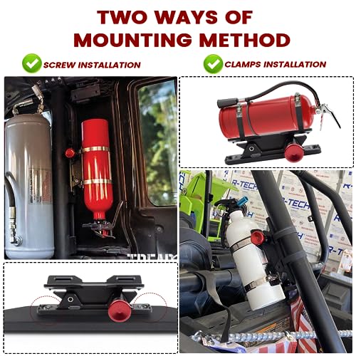 Quick Release Fire Extinguisher Holder - Car Fire Extinguisher Mount Bracket Aluminum for Vehicle UTV Jeep Truck Polaris Ranger Cam-Am X3 - Quick Clamps Mounting Bracket Heavy Duty