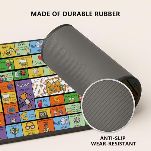 Funny Drinking Game for Adults – 21+ Party Board Game with Rubber Mat