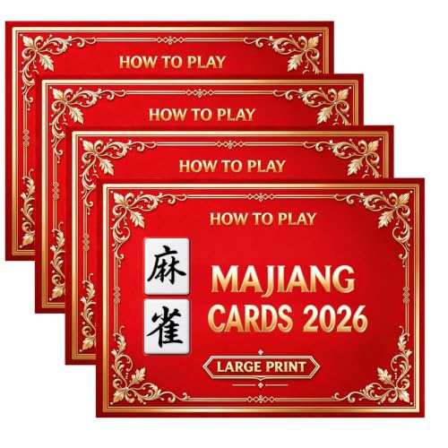 ReeRaa 4 Large Size Majiang Cards 2026 Revised Edition - Easy Read Game Set